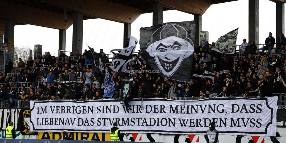 St. Poelten - Sturm Graz
Oesterreichische Fussball Bundesliga, 29. Runde, SKN St. Poelten - SK Sturm Graz, Arena St. Poelten, 05.05.2019. 

Foto zeigt Fans von Sturm
Schlüsselwörter: protest