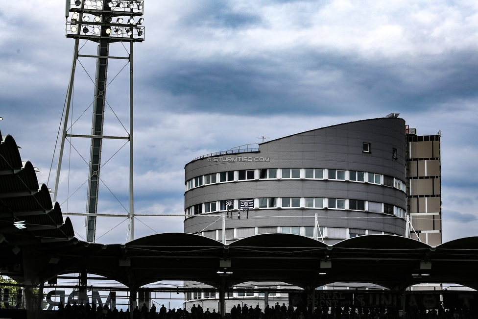 Sturm Graz - Austria Wien
Oesterreichische Fussball Bundesliga, 30. Runde, SK Sturm Graz - FK Austria Wien, Stadion Liebenau Graz, 12.05.2019. 

Foto zeigt ein Feature mit dem Stadionturm
