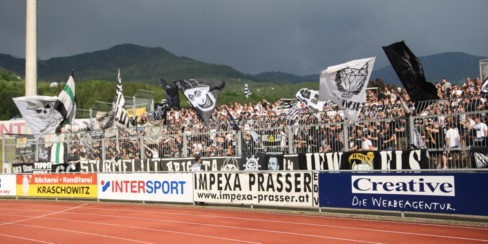 Wolfsberg - Sturm Graz
Oesterreichische Fussball Bundesliga, 32. Runde, Wolfsberger AC - SK Sturm Graz, Lavanttal Arena Wolfsberg, 26.05.2019. 

Foto zeigt Fans von Sturm
