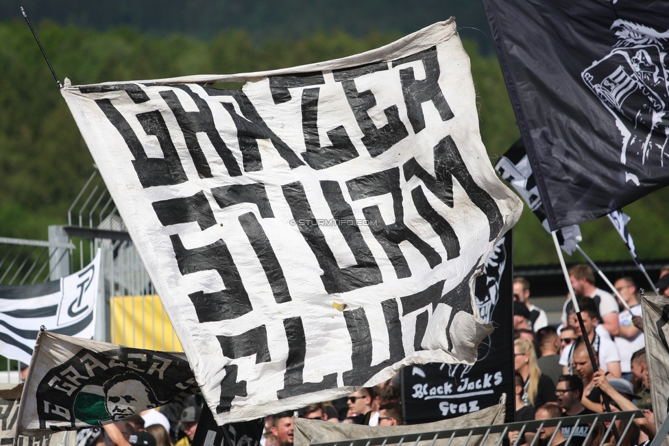 Wolfsberg - Sturm Graz
Oesterreichische Fussball Bundesliga, 32. Runde, Wolfsberger AC - SK Sturm Graz, Lavanttal Arena Wolfsberg, 26.05.2019. 

Foto zeigt Fans von Sturm
