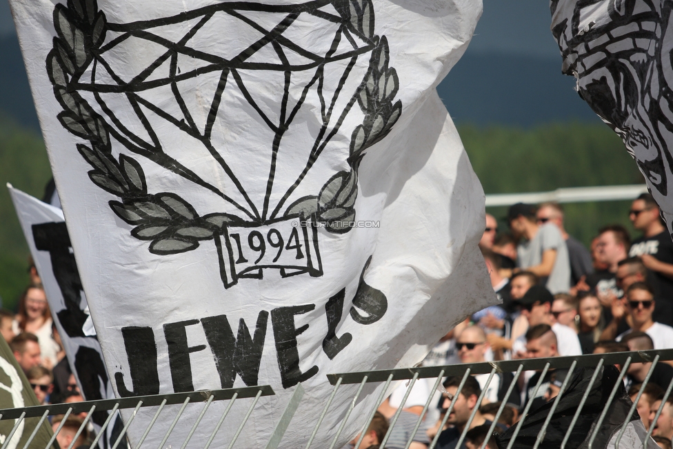 Wolfsberg - Sturm Graz
Oesterreichische Fussball Bundesliga, 32. Runde, Wolfsberger AC - SK Sturm Graz, Lavanttal Arena Wolfsberg, 26.05.2019. 

Foto zeigt Fans von Sturm
