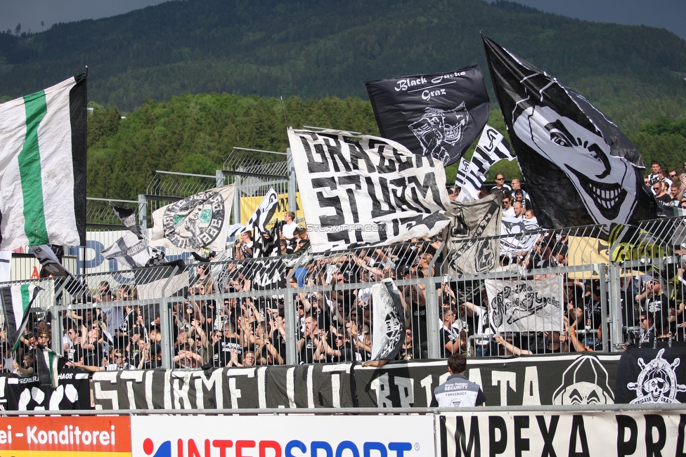 Wolfsberg - Sturm Graz
Oesterreichische Fussball Bundesliga, 32. Runde, Wolfsberger AC - SK Sturm Graz, Lavanttal Arena Wolfsberg, 26.05.2019. 

Foto zeigt Fans von Sturm
