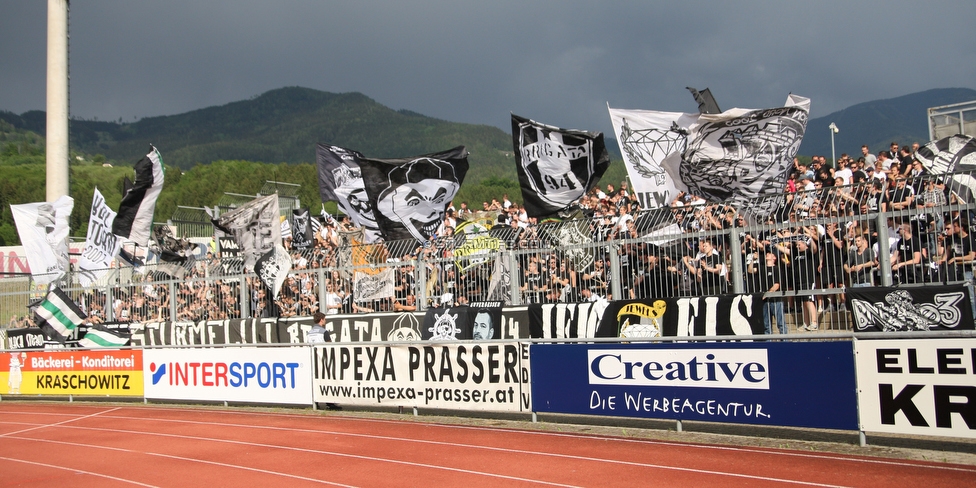 Wolfsberg - Sturm Graz
Oesterreichische Fussball Bundesliga, 32. Runde, Wolfsberger AC - SK Sturm Graz, Lavanttal Arena Wolfsberg, 26.05.2019. 

Foto zeigt Fans von Sturm
