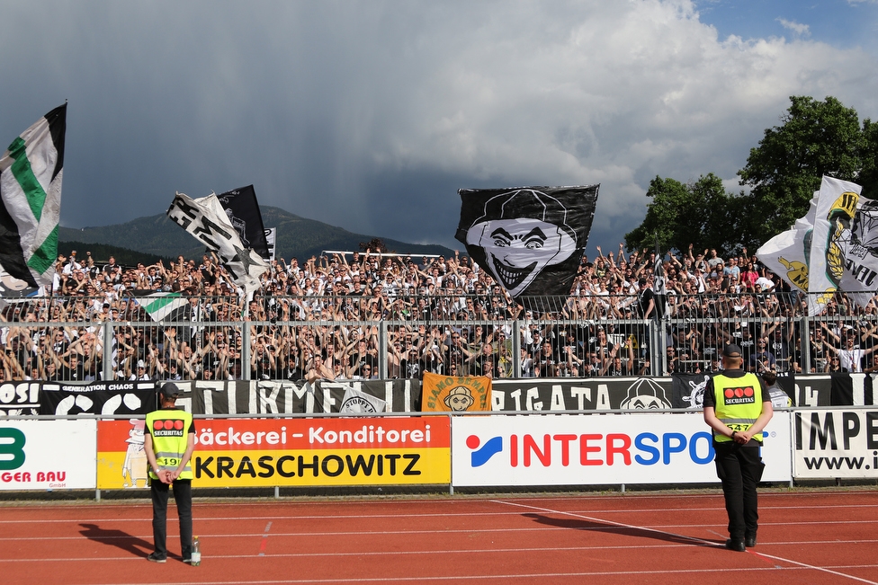 Wolfsberg - Sturm Graz
Oesterreichische Fussball Bundesliga, 32. Runde, Wolfsberger AC - SK Sturm Graz, Lavanttal Arena Wolfsberg, 26.05.2019. 

Foto zeigt Fans von Sturm
