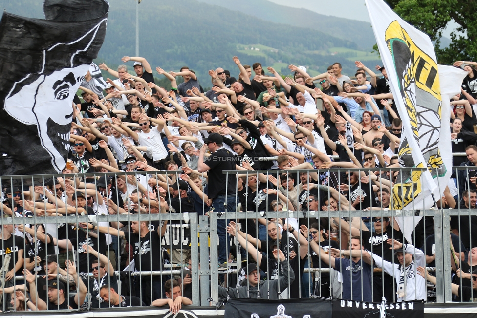 Wolfsberg - Sturm Graz
Oesterreichische Fussball Bundesliga, 32. Runde, Wolfsberger AC - SK Sturm Graz, Lavanttal Arena Wolfsberg, 26.05.2019. 

Foto zeigt Fans von Sturm
