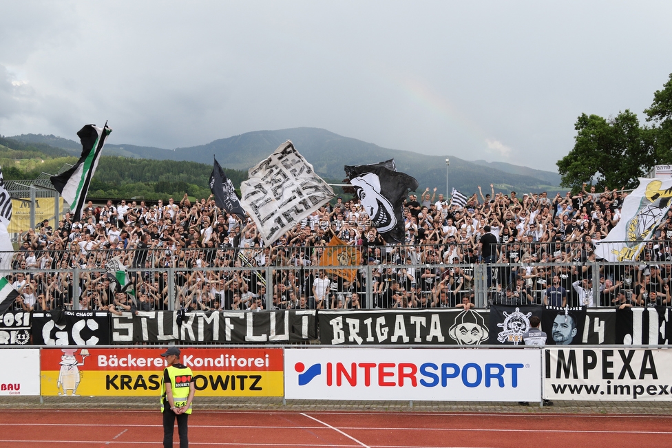 Wolfsberg - Sturm Graz
Oesterreichische Fussball Bundesliga, 32. Runde, Wolfsberger AC - SK Sturm Graz, Lavanttal Arena Wolfsberg, 26.05.2019. 

Foto zeigt Fans von Sturm
