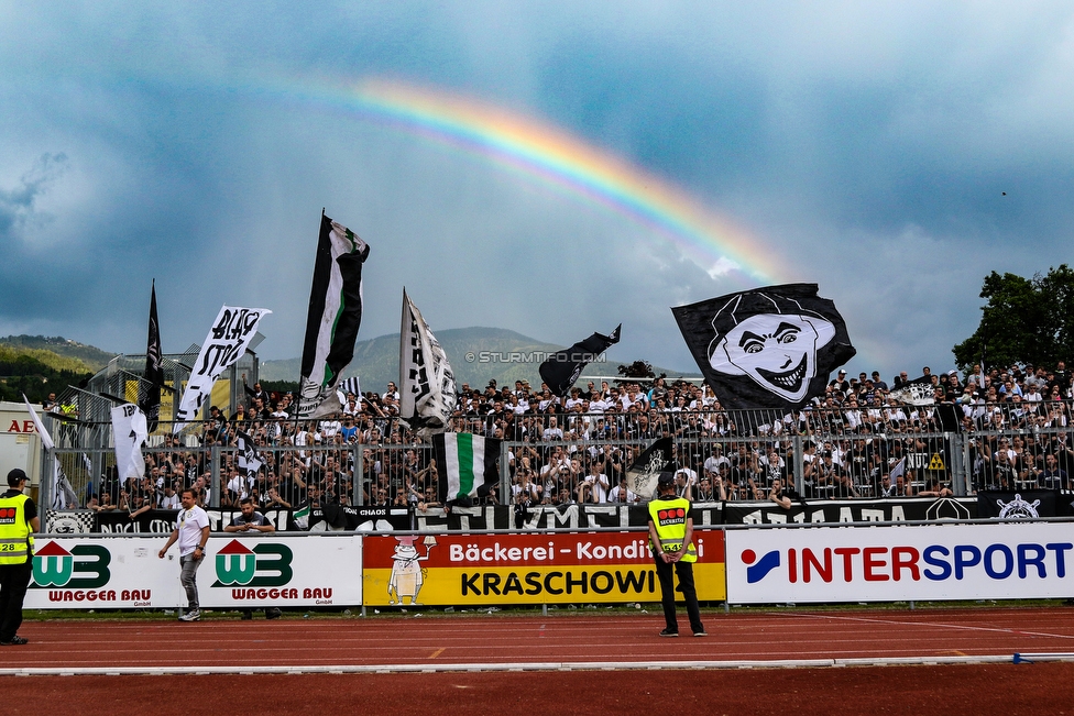 Wolfsberg - Sturm Graz
Oesterreichische Fussball Bundesliga, 32. Runde, Wolfsberger AC - SK Sturm Graz, Lavanttal Arena Wolfsberg, 26.05.2019. 

Foto zeigt Fans von Sturm
