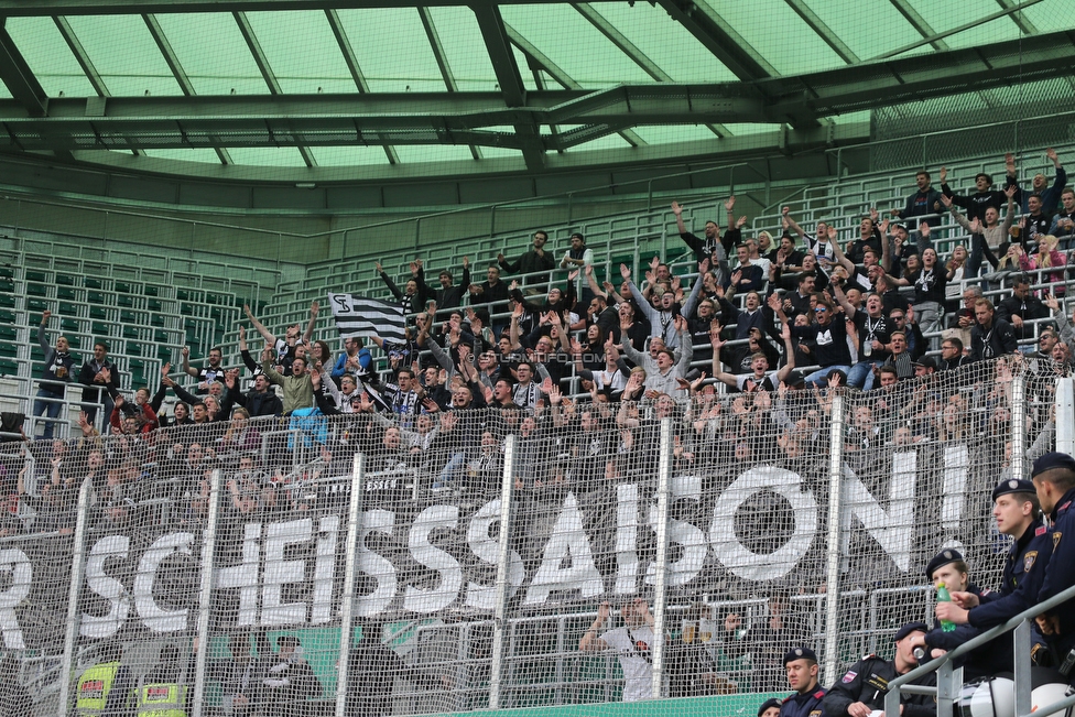 Rapid Wien - Sturm Graz
Oesterreichische Fussball Bundesliga, 34. Runde Europa League Play-Off, SK Rapid Wien - SK Sturm Graz, Weststadion Wien, 30.05.2019. 

Foto zeigt Fans von Sturm
