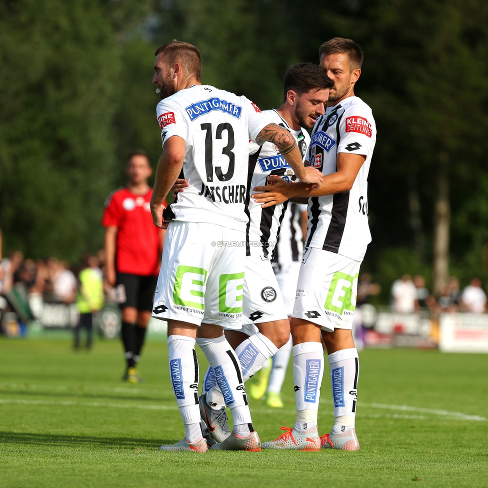 Anif - Sturm Graz
OEFB Cup, 1. Runde, USK Anif - SK Sturm Graz, Sportzentrum Anif, 19.07.2019. 

Foto zeigt Jakob Jantscher (Sturm), Otar Kiteishvili (Sturm) und Thomas Schrammel (Sturm)
