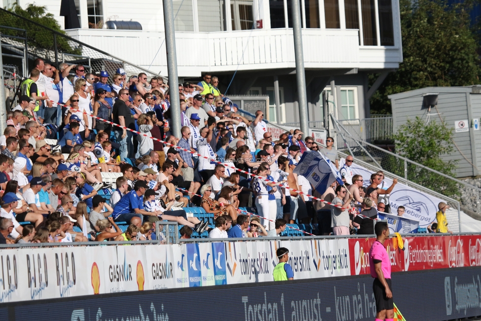 Haugesund - Sturm Graz
UEFA Europa League Qualifikation 2. Runde, FK Haugesund - SK Sturm Graz, Haugesund Stadion, 25.07.2019. 

Foto zeigt Fans von Haugesund
