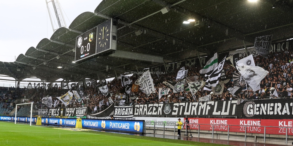 Oesterreichische Fussball Bundesliga, 1. Runde, SK Sturm Graz - SKN St. Poelten, Stadion Liebenau Graz, 28.07.2019. 

Foto zeigt Fans von Sturm
