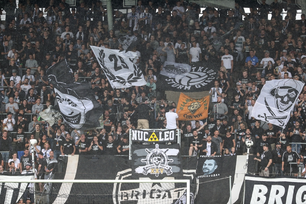 Oesterreichische Fussball Bundesliga, 1. Runde, SK Sturm Graz - SKN St. Poelten, Stadion Liebenau Graz, 28.07.2019. 

Foto zeigt Fans von Sturm
