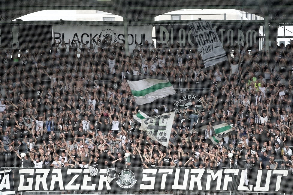 Oesterreichische Fussball Bundesliga, 1. Runde, SK Sturm Graz - SKN St. Poelten, Stadion Liebenau Graz, 28.07.2019. 

Foto zeigt Fans von Sturm
