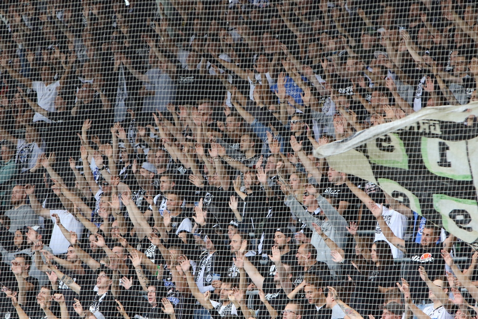 Oesterreichische Fussball Bundesliga, 1. Runde, SK Sturm Graz - SKN St. Poelten, Stadion Liebenau Graz, 28.07.2019. 

Foto zeigt Fans von Sturm
