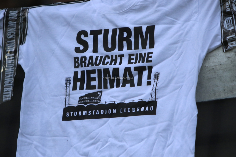 Oesterreichische Fussball Bundesliga, 1. Runde, SK Sturm Graz - SKN St. Poelten, Stadion Liebenau Graz, 28.07.2019. 

Foto zeigt ein Feature mit einem T-Shirt
Schlüsselwörter: sturmstadion