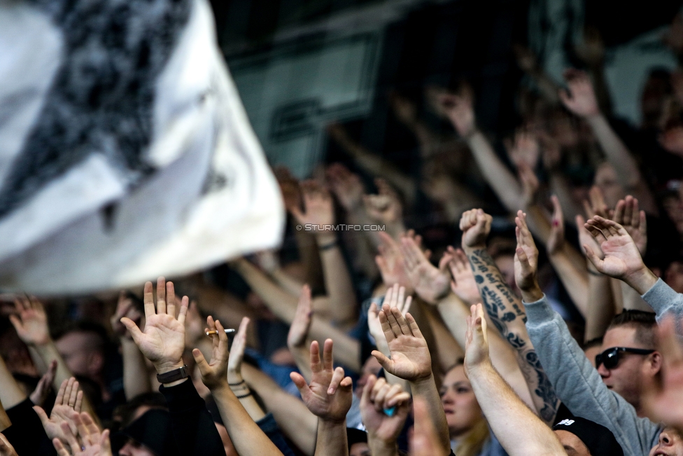 Oesterreichische Fussball Bundesliga, 1. Runde, SK Sturm Graz - SKN St. Poelten, Stadion Liebenau Graz, 28.07.2019. 

Foto zeigt Fans von Sturm
