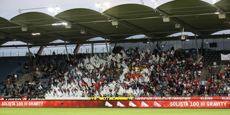 Sturm Graz - Haugesund
UEFA Europa League Qualifikation 2 Runde, SK Sturm Graz - FK Haugesund, Stadion Liebenau Graz, 01.08.2019. 

Foto zeigt Fans von Sturm mit einer Choreografie
