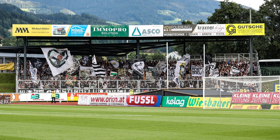 Wolfsberg - Sturm Graz
Oesterreichische Fussball Bundesliga, 2. Runde, Wolfsberger AC - SK Sturm Graz, Lavanttal Arena Wolfsberg, 04.08.2019. 

Foto zeigt Fans von Sturm
