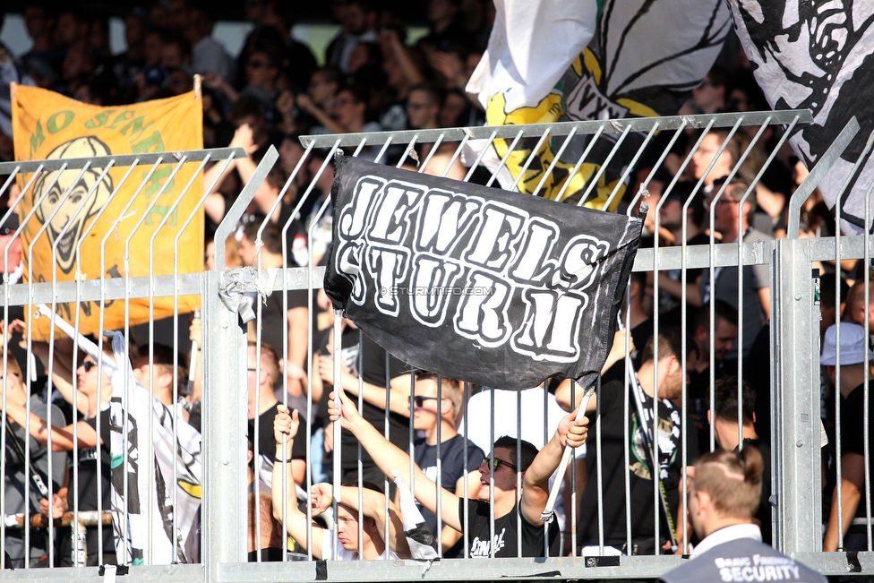 Wolfsberg - Sturm Graz
Oesterreichische Fussball Bundesliga, 2. Runde, Wolfsberger AC - SK Sturm Graz, Lavanttal Arena Wolfsberg, 04.08.2019. 

Foto zeigt Fans von Sturm
