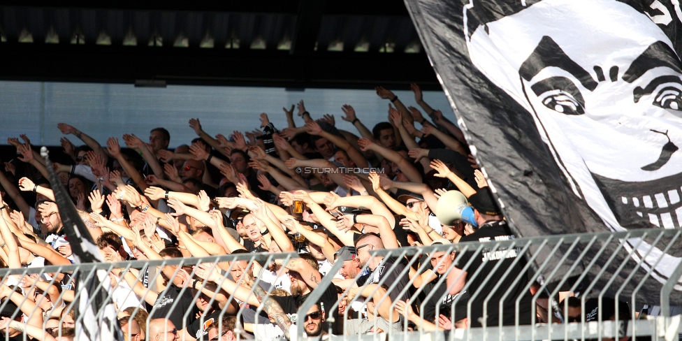 Wolfsberg - Sturm Graz
Oesterreichische Fussball Bundesliga, 2. Runde, Wolfsberger AC - SK Sturm Graz, Lavanttal Arena Wolfsberg, 04.08.2019. 

Foto zeigt Fans von Sturm
