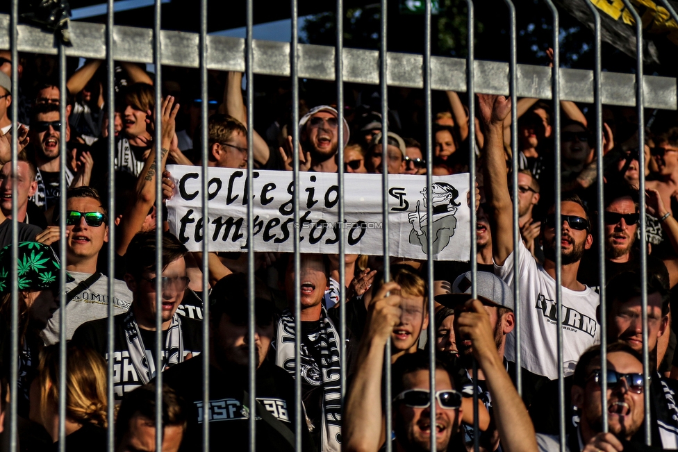 Wolfsberg - Sturm Graz
Oesterreichische Fussball Bundesliga, 2. Runde, Wolfsberger AC - SK Sturm Graz, Lavanttal Arena Wolfsberg, 04.08.2019. 

Foto zeigt Fans von Sturm
