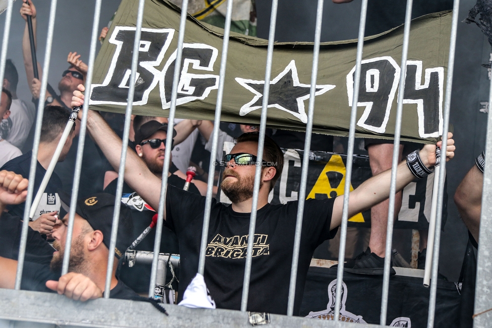 Wolfsberg - Sturm Graz
Oesterreichische Fussball Bundesliga, 2. Runde, Wolfsberger AC - SK Sturm Graz, Lavanttal Arena Wolfsberg, 04.08.2019. 

Foto zeigt Fans von Sturm
