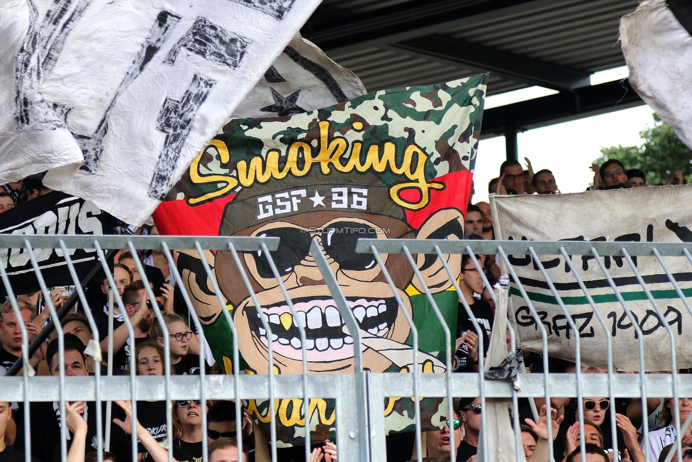 Wolfsberg - Sturm Graz
Oesterreichische Fussball Bundesliga, 2. Runde, Wolfsberger AC - SK Sturm Graz, Lavanttal Arena Wolfsberg, 04.08.2019. 

Foto zeigt Fans von Sturm
