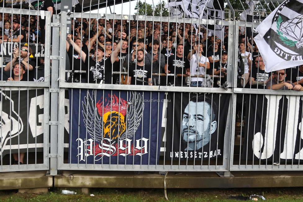 Wolfsberg - Sturm Graz
Oesterreichische Fussball Bundesliga, 2. Runde, Wolfsberger AC - SK Sturm Graz, Lavanttal Arena Wolfsberg, 04.08.2019. 

Foto zeigt Fans von Sturm
