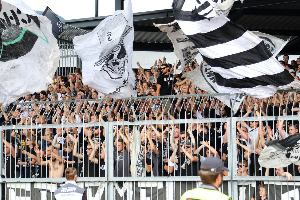 Wolfsberg - Sturm Graz
Oesterreichische Fussball Bundesliga, 2. Runde, Wolfsberger AC - SK Sturm Graz, Lavanttal Arena Wolfsberg, 04.08.2019. 

Foto zeigt Fans von Sturm
