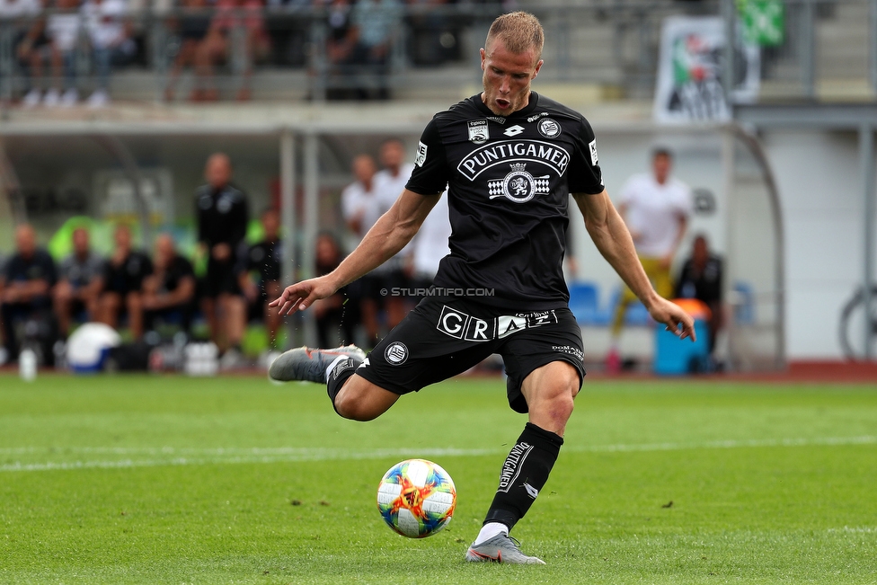 Wolfsberg - Sturm Graz
Oesterreichische Fussball Bundesliga, 2. Runde, Wolfsberger AC - SK Sturm Graz, Lavanttal Arena Wolfsberg, 04.08.2019. 

Foto zeigt Bekim Balaj (Sturm)
Schlüsselwörter: tor