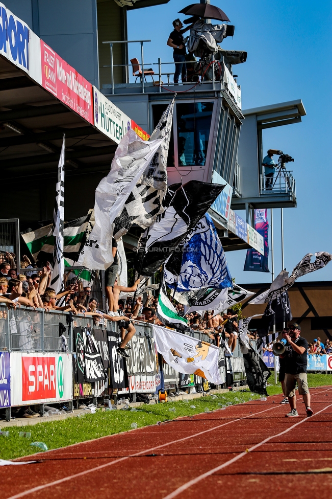 Hartberg - Sturm Graz
Oesterreichische Fussball Bundesliga, 3. Runde, TSV Hartberg - SK Sturm Graz, Stadion Hartberg, 1108.2019. 

Foto zeigt Fans von Sturm
