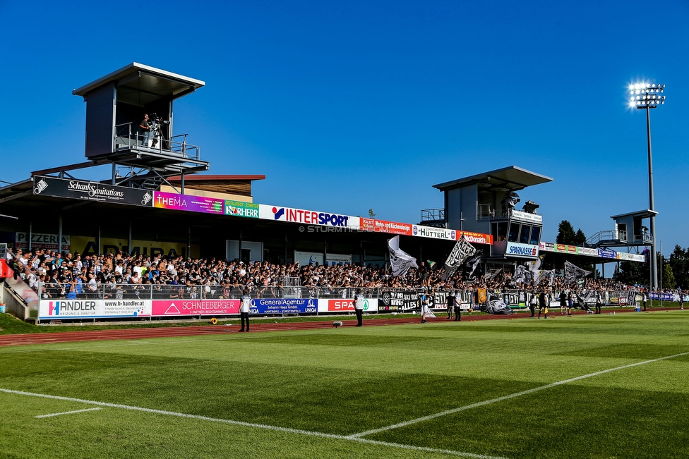 Hartberg - Sturm Graz
Oesterreichische Fussball Bundesliga, 3. Runde, TSV Hartberg - SK Sturm Graz, Stadion Hartberg, 1108.2019. 

Foto zeigt Fans von Sturm
