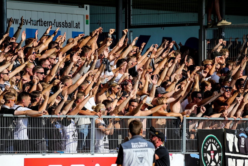 Hartberg - Sturm Graz
Oesterreichische Fussball Bundesliga, 3. Runde, TSV Hartberg - SK Sturm Graz, Stadion Hartberg, 1108.2019. 

Foto zeigt Fans von Sturm
