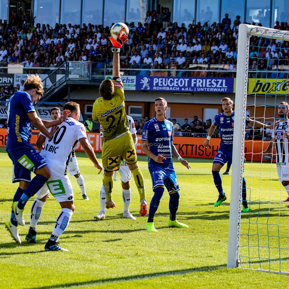 Hartberg - Sturm Graz
Oesterreichische Fussball Bundesliga, 3. Runde, TSV Hartberg - SK Sturm Graz, Stadion Hartberg, 1108.2019. 

Foto zeigt Ivan Ljubic (Sturm) und Joerg Siebenhandl (Sturm)
