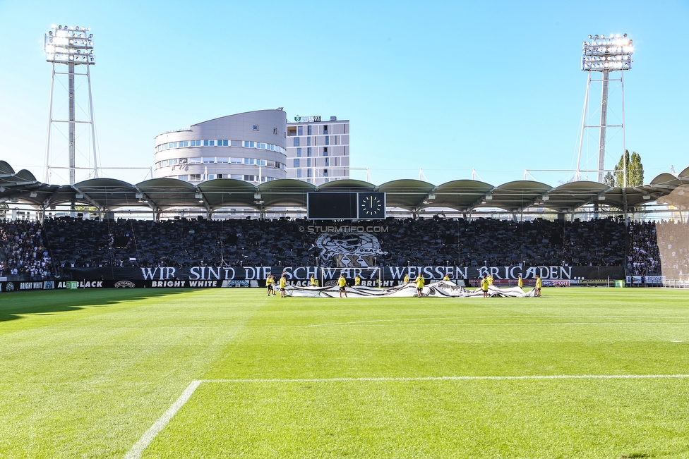 Sturm Graz - Rapid Wien
Oesterreichische Fussball Bundesliga, 4. Runde, SK Sturm Graz - SK Rapid Wien, Stadion Liebenau Graz, 18.08.2019. 

Foto zeigt Fans von Sturm mit einer Choreografie
