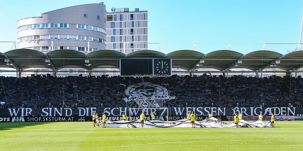 Sturm Graz - Rapid Wien
Oesterreichische Fussball Bundesliga, 4. Runde, SK Sturm Graz - SK Rapid Wien, Stadion Liebenau Graz, 18.08.2019. 

Foto zeigt Fans von Sturm mit einer Choreografie
