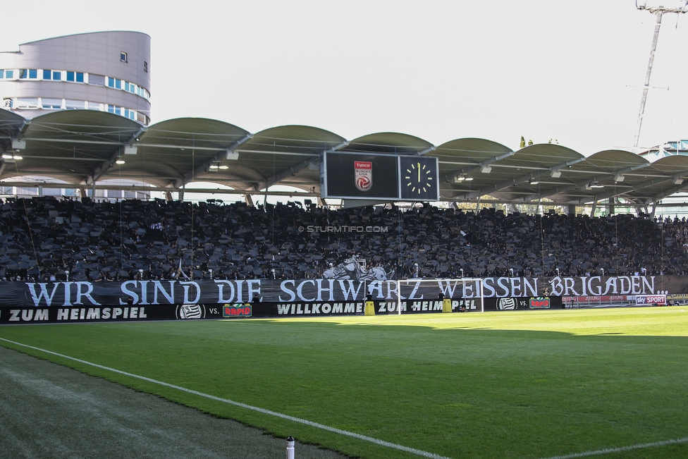 Sturm Graz - Rapid Wien
Oesterreichische Fussball Bundesliga, 4. Runde, SK Sturm Graz - SK Rapid Wien, Stadion Liebenau Graz, 18.08.2019. 

Foto zeigt Fans von Sturm mit einer Choreografie
