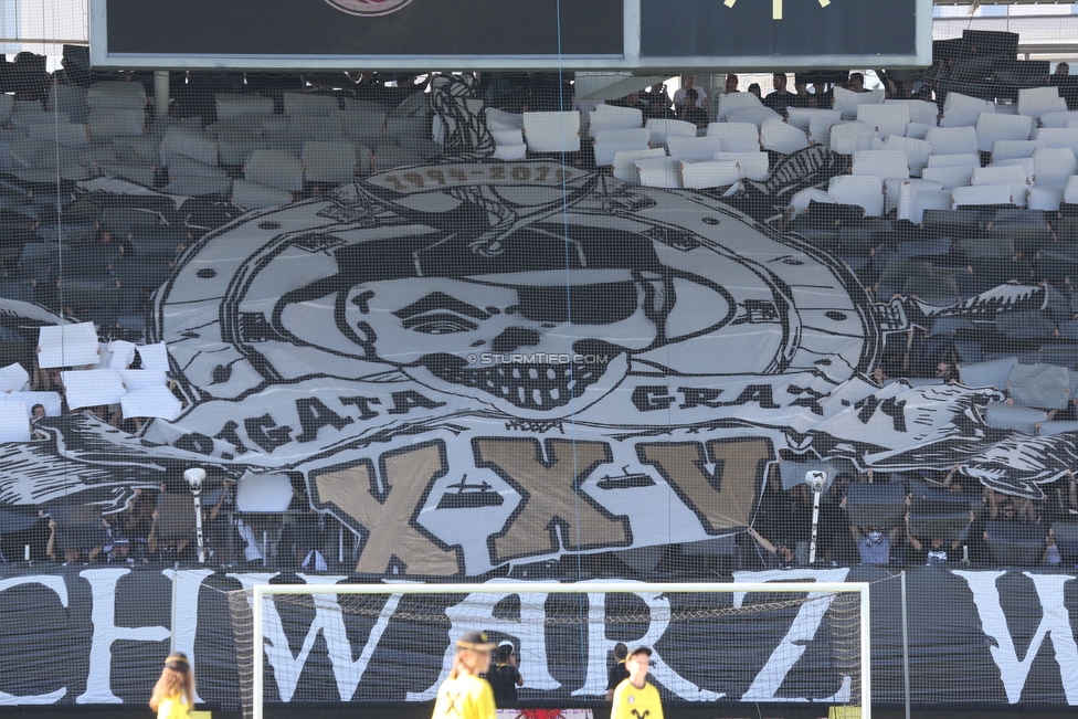 Sturm Graz - Rapid Wien
Oesterreichische Fussball Bundesliga, 4. Runde, SK Sturm Graz - SK Rapid Wien, Stadion Liebenau Graz, 18.08.2019. 

Foto zeigt Fans von Sturm mit einer Choreografie
