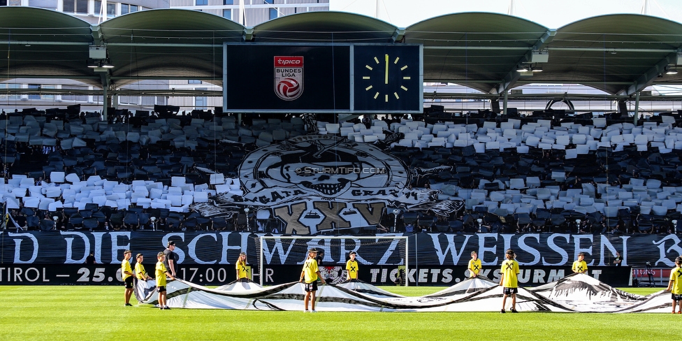 Sturm Graz - Rapid Wien
Oesterreichische Fussball Bundesliga, 4. Runde, SK Sturm Graz - SK Rapid Wien, Stadion Liebenau Graz, 18.08.2019. 

Foto zeigt Fans von Sturm mit einer Choreografie
