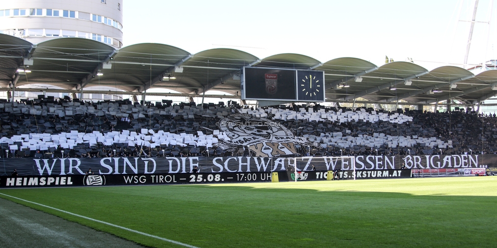 Sturm Graz - Rapid Wien
Oesterreichische Fussball Bundesliga, 4. Runde, SK Sturm Graz - SK Rapid Wien, Stadion Liebenau Graz, 18.08.2019. 

Foto zeigt Fans von Sturm mit einer Choreografie
