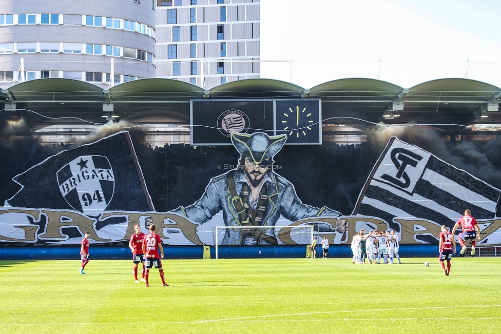 Sturm Graz - Rapid Wien
Oesterreichische Fussball Bundesliga, 4. Runde, SK Sturm Graz - SK Rapid Wien, Stadion Liebenau Graz, 18.08.2019. 

Foto zeigt Fans von Sturm mit einer Choreografie
