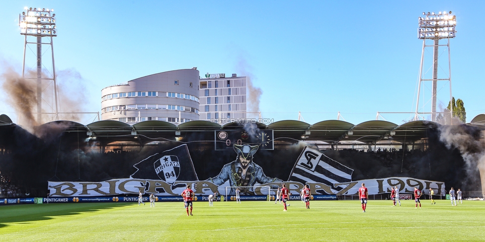 Sturm Graz - Rapid Wien
Oesterreichische Fussball Bundesliga, 4. Runde, SK Sturm Graz - SK Rapid Wien, Stadion Liebenau Graz, 18.08.2019. 

Foto zeigt Fans von Sturm mit einer Choreografie
