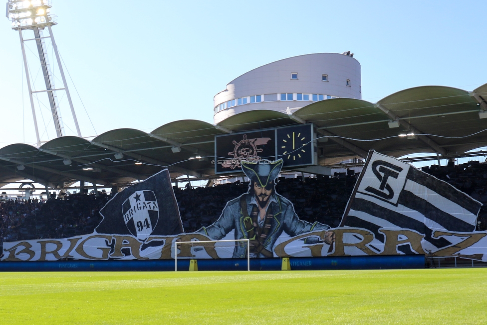 Sturm Graz - Rapid Wien
Oesterreichische Fussball Bundesliga, 4. Runde, SK Sturm Graz - SK Rapid Wien, Stadion Liebenau Graz, 18.08.2019. 

Foto zeigt Fans von Sturm mit einer Choreografie
