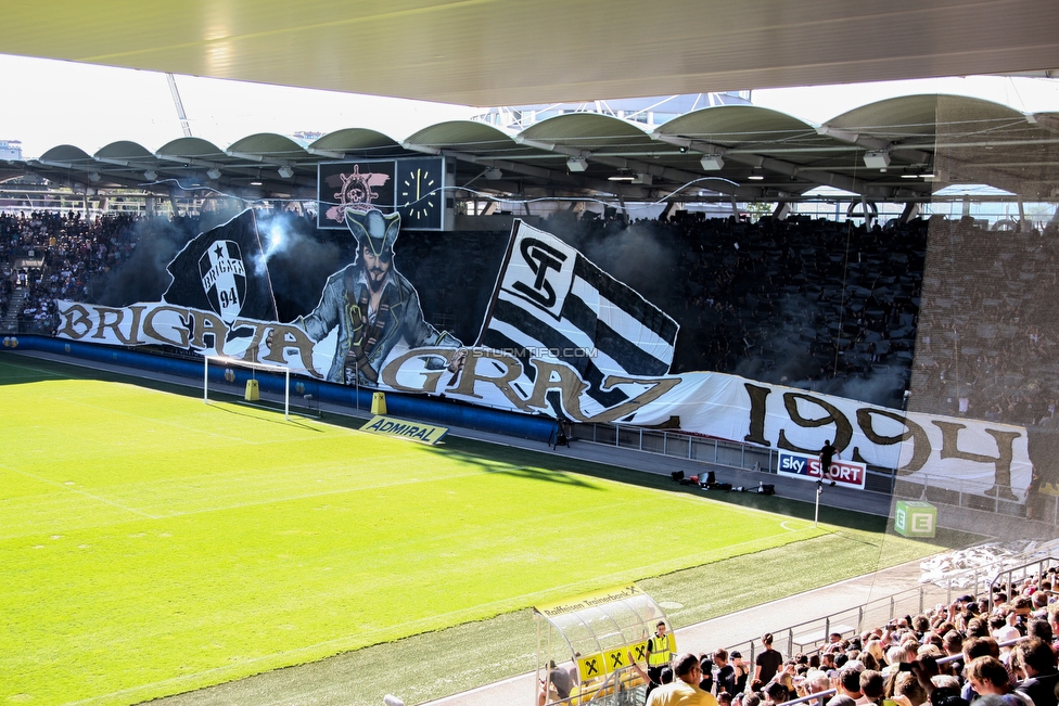 Sturm Graz - Rapid Wien
Oesterreichische Fussball Bundesliga, 4. Runde, SK Sturm Graz - SK Rapid Wien, Stadion Liebenau Graz, 18.08.2019. 

Foto zeigt Fans von Sturm mit einer Choreografie
