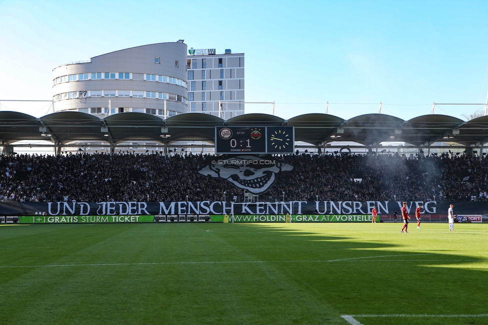 Sturm Graz - Rapid Wien
Oesterreichische Fussball Bundesliga, 4. Runde, SK Sturm Graz - SK Rapid Wien, Stadion Liebenau Graz, 18.08.2019. 

Foto zeigt Fans von Sturm mit einer Choreografie
Schlüsselwörter: pyrotechnik