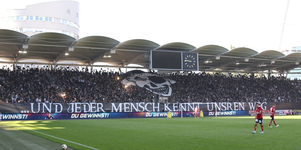 Sturm Graz - Rapid Wien
Oesterreichische Fussball Bundesliga, 4. Runde, SK Sturm Graz - SK Rapid Wien, Stadion Liebenau Graz, 18.08.2019. 

Foto zeigt Fans von Sturm mit einer Choreografie
