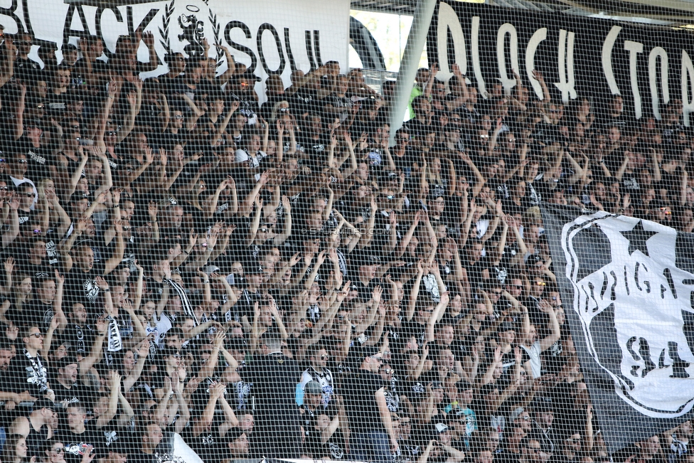 Sturm Graz - Rapid Wien
Oesterreichische Fussball Bundesliga, 4. Runde, SK Sturm Graz - SK Rapid Wien, Stadion Liebenau Graz, 18.08.2019. 

Foto zeigt Fans von Sturm
