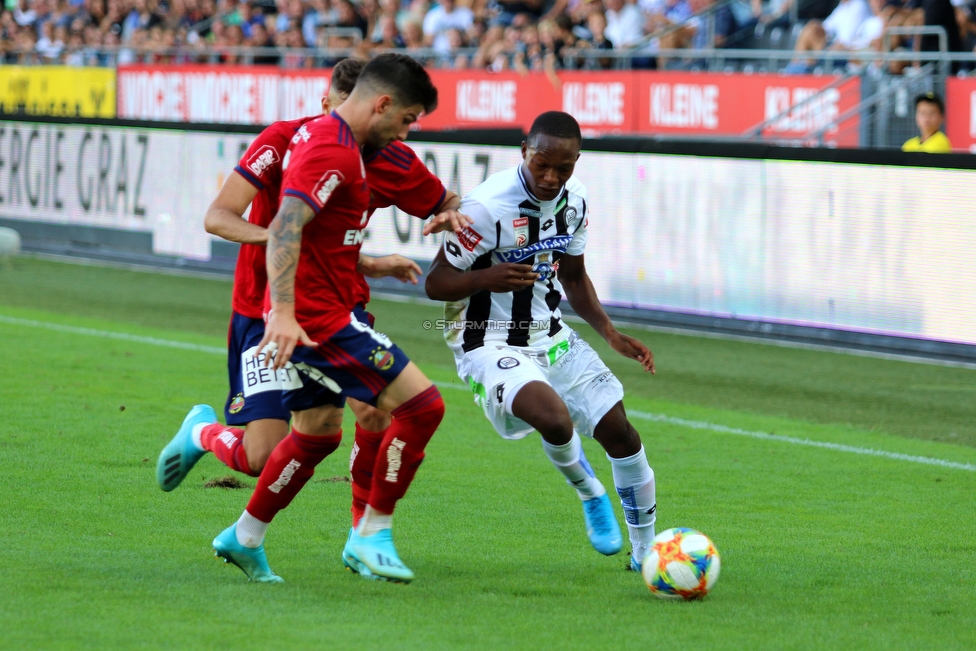 Sturm Graz - Rapid Wien
Oesterreichische Fussball Bundesliga, 4. Runde, SK Sturm Graz - SK Rapid Wien, Stadion Liebenau Graz, 18.08.2019. 

Foto zeigt Michael John Lema (Sturm)
