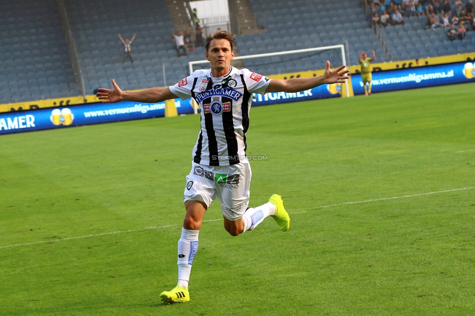 Sturm Graz - Tirol
Oesterreichische Fussball Bundesliga, 5. Runde, SK Sturm Graz - WSG Tirol, Stadion Liebenau Graz, 25.08.2019. 

Foto zeigt Stefan Hierlaender (Sturm)
Schlüsselwörter: torjubel