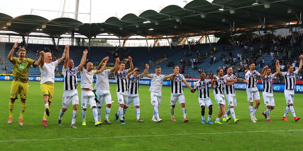 Sturm Graz - Tirol
Oesterreichische Fussball Bundesliga, 5. Runde, SK Sturm Graz - WSG Tirol, Stadion Liebenau Graz, 25.08.2019. 

Foto zeigt die Mannschaft von Sturm
Schlüsselwörter: jubel